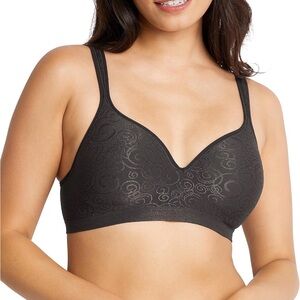 SOLD!    Bali Women's Wireless Bra DF3463, Full-Coverage, 40D Black Swirl